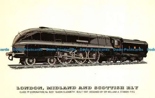 R082337 London. Midland und Scottish Rly. Klasse 7P Nr. 6221 Queen Elizabeth