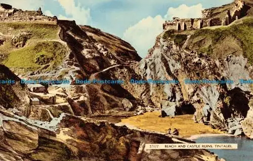 R082356 Strand- und Burgruine. Tintagel. Harvey Barton. Nr. 27177