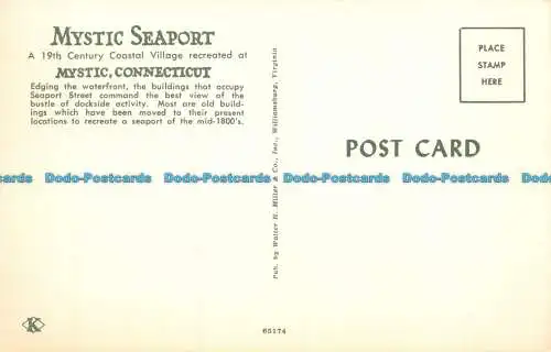 R082387 Mystic Seaport. Ein Küstendorf aus dem 19. Jahrhundert, das in Mystic nachgebaut wurde. Conn
