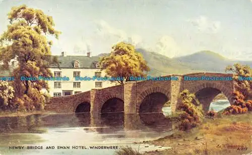 R081252 Newby Bridge and Swan Hotel. Windermere. Kunstfarbe. E. H. Thompson. Val