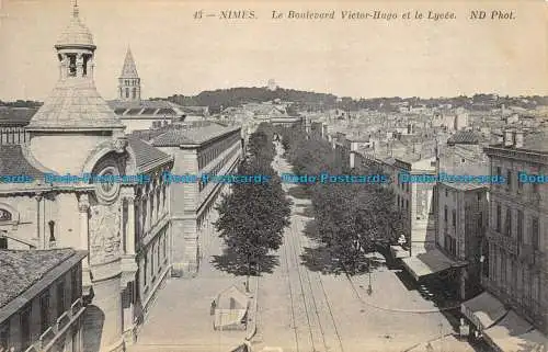 R084029 Nimes. Der Boulevard Victor Hugo und das Lycee. ND. Nr. 43