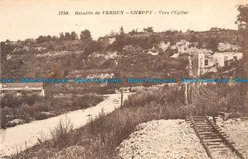 R084102 Schlacht bei Verdun. Cheppy. Zur Kirche. Nr. 3758