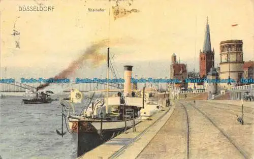 R084381 Düsseldorf. Rheinufer. 1907