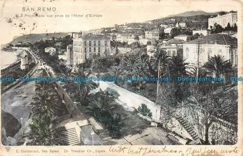 R084391 San Remo. Die Promenade mit Blick auf das Hotel d Europe. E. Führungen