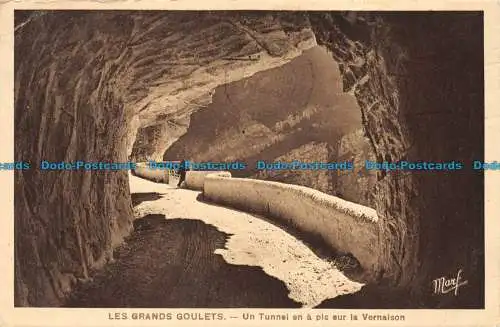 R084244 Les Grands Goulets. Ein Tunnel hat seinen Höhepunkt auf der Vernaison. 1939