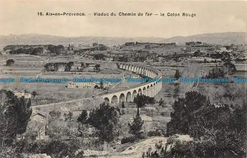 R084291 Aix en Provence. Viadukt der Eisenbahn. Rote Baumwolle. Nr. 16