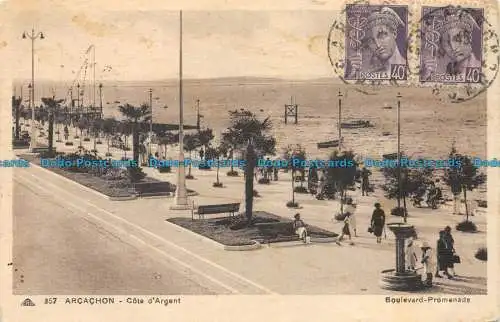 R084951 Arcachon. Silbernote. Boulevardpromenade. 1941