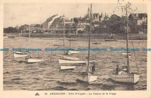 R084953 Arcachon. Silbernote. Das Casino und der Strand. Nr. 25