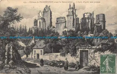 R084562 Schloss Pierrefonds vor der Restaurierung nach einer Gravur. Nr. 155