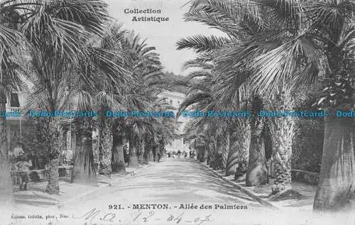 R084568 Menton. Allee des Palmiers. Weste. Nr. 921. 1907