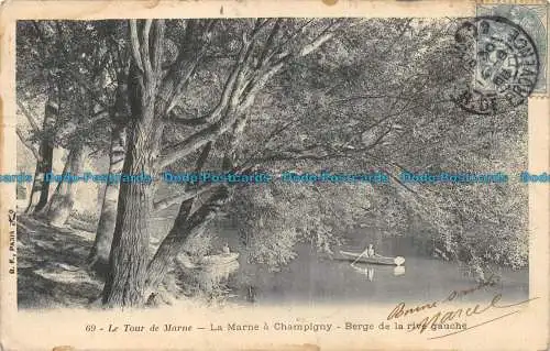 R085052 Le Tour d Marne. La Marne a Champigny. Berge de la Rive Gauche. 1905