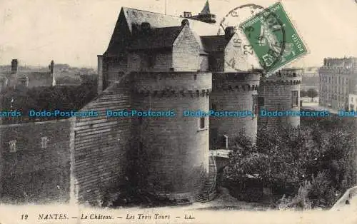 R085140 Nantes. Das Schloss. Die drei Türme. LL. Nr. 12. 1914