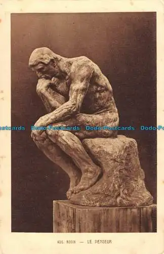 R085741 Aug. Rodin. Der Denker. Braun