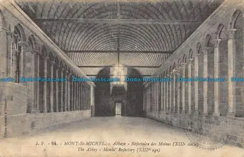 R084813 Mont St. Michel. Die Abtei. Mönche Refektorium. J.P.Nr. 64