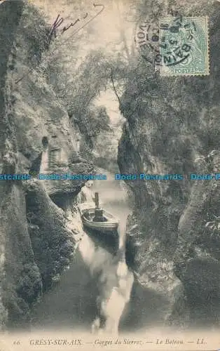 R013977 Gresy auf Aix. Gorges du Sierroz. Das Boot. LL. Nr. 66