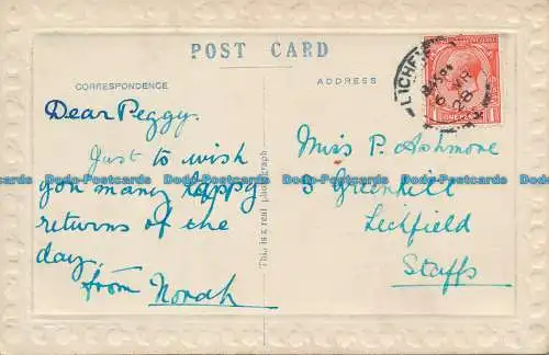 R013988 Grußpostkarte. Ein freudiger Geburtstag. RP. 1928