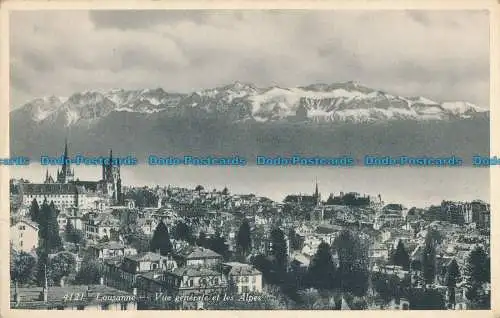 R013749 Lausanne. Allgemeine Ansicht und die Alpen. Nr. 4121. B. Hopkins