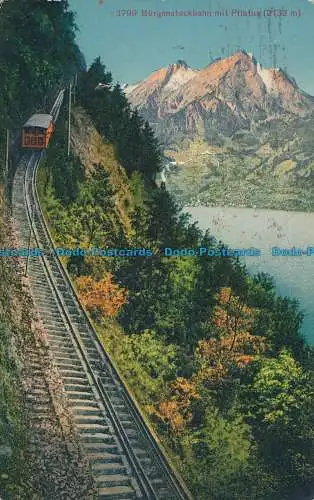 R013767 Burgenstockbahn mit Pilatus 2132m. Photoglob. 1925. B. Hopkins