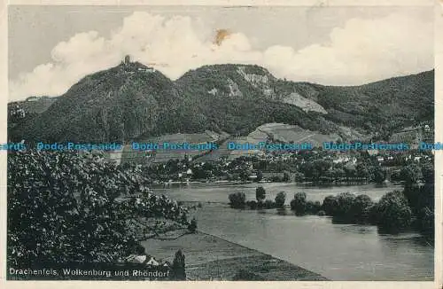 R037301 Drachenfels. Wolkenburg und Rhondorf