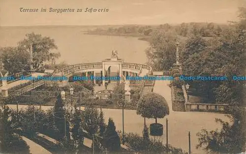 R038755 Terrasse im Burggarten zu Schwerin. Charles Coleman. B. Hopkins