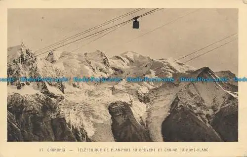 R038107 Chamonix. Seilbahn von Plan Praz au Brevent und Chaine du Mont Blanc. B