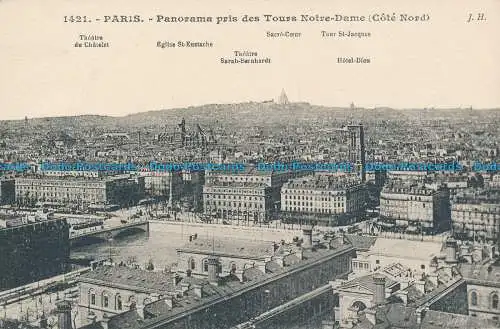 R038191 Paris. Panorama der Notre Dame Tours. J. Hauser