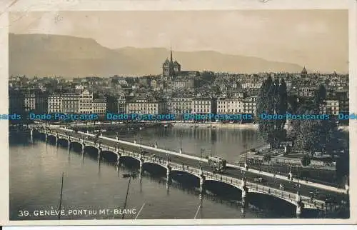 R037601 Genf. Pont du Mt. Weiß. O. Schneider. 1922. B. Hopkins