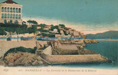 R038972 Marseille. La Corniche und das Restaurant de la Reserve. Der Deley. B. Hopk