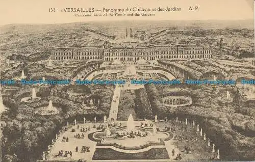 R038340 Versailles. Panoramablick auf das Schloss und die Gärten. A. Papeghin