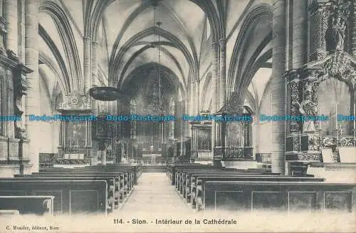 R037724 Sion. Innenraum der Kathedrale. C. Mussler. B. Hopkins