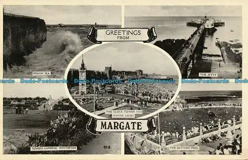 R039047 Grüße von Margate. Multi View. 1950