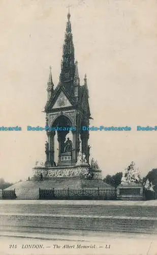 R039048 London. Albert Memorial. LL 214. 1911