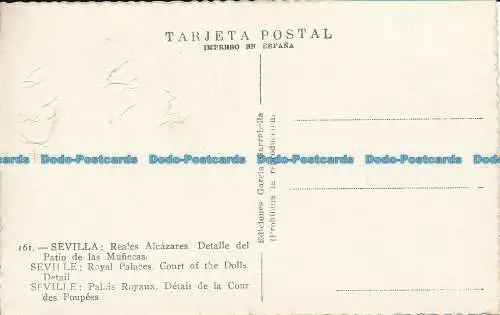 R038410 Sevilla. Königspaläste. Hof der Puppen. Detail. Garcia Garrabella