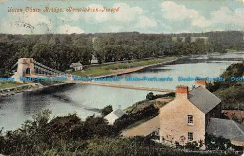 R039528 Union Kettenbrücke. Berwick auf Tweed. Valentinstag. 1907