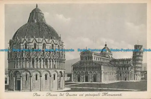 R038539 Pisa. Domplatz mit den wichtigsten Denkmälern. B. Hopkins