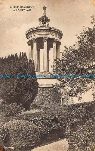 R039710 brennt Denkmal. Alloway. Ayr. Lilywhite. 1958