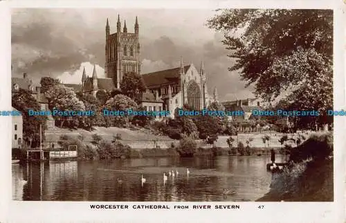 R040857 Worcester Cathedral vom Fluss. Severn. Nr. 47. RP