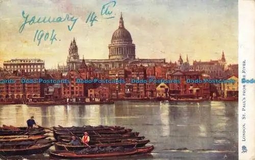 R040014 London. St. Pauls vom Fluss. Tuck. Öle. 1904