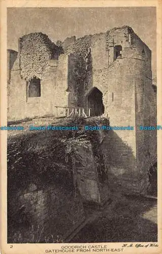 R040043 Goodrich Castle. Torhaus aus Nordosten. H.M. Werksamt. Nr. 2