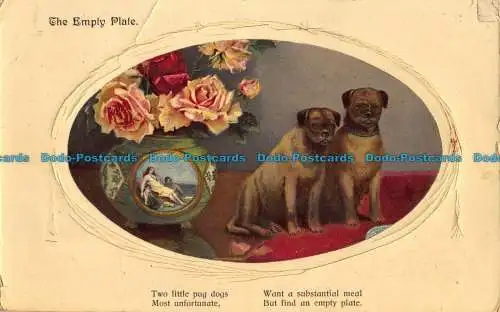 R040998 Die leere Platte. Hunde und Rosen in Vasen. Philco