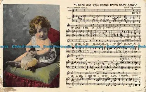 R040146 Woher kamen Sie von Baby Dear? Ein Lied. Reid Bros. 1910