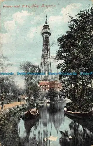 R040240 Turm und See. Neu Brighton. Valentinstag. 1907