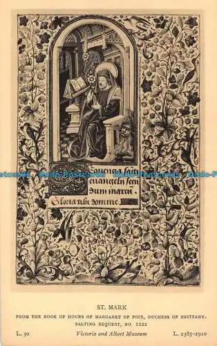 R040340 St. Mark rom das Stundenbuch von Margarete von Foix. Herzogin der Bretagne