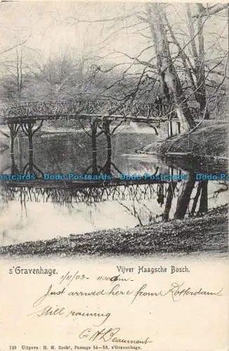 R077399 S Gravur. Vijver Haagsche Bosch. H.M. Becht