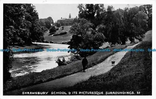 R076857 Shrewsbury School und ihre malerische Umgebung