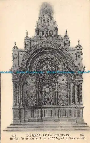 R085393 Kathedrale von Beauvais. Monumentaluhr A.L. Verite Ingenieur Const