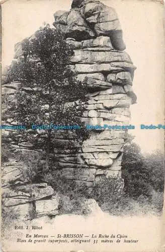 R085413 In Morvan. St. Brisson. La Roche du Chien. Überliegende Granitblöcke. J