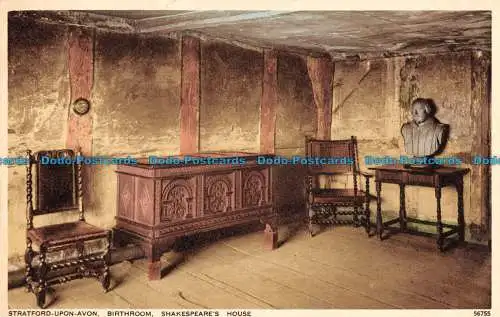 R086470 Stratford upon Avon. Geburtszimmer. Shakespeares House. Photochrom