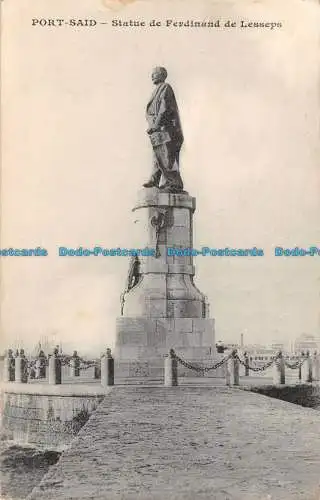 R086507 Port gesagt. Statue von Ferdinand de Lesseps. Maritime Nachrichten. 1949