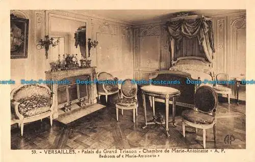 R086059 Versailles. Palast des Grand Trianon. Schlafzimmer von Marie Antoinette. E. Pape